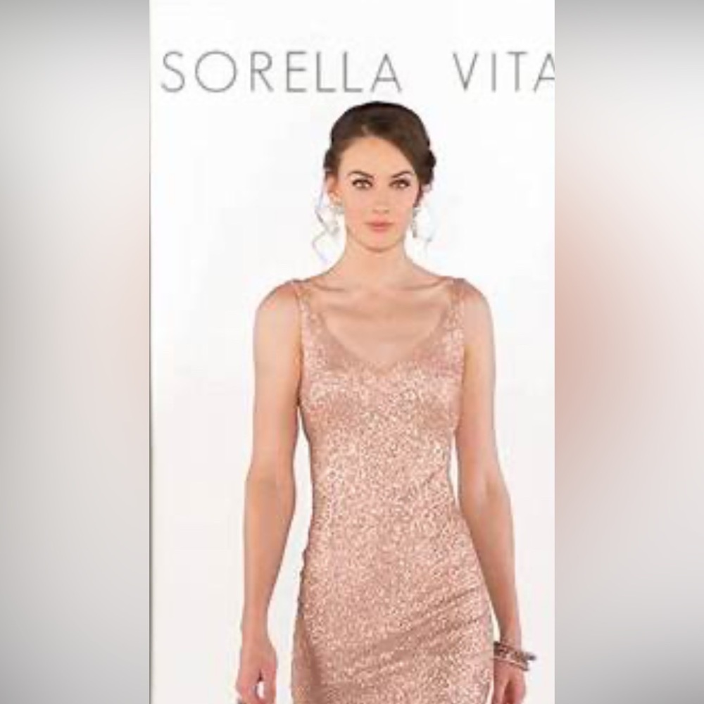 New NWT Sorella Vita Gold Sequin Bridesmaid dress 8643 size 12
